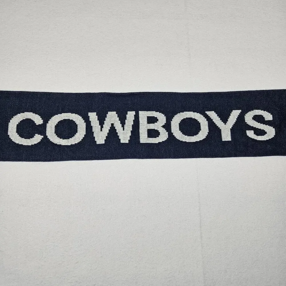 Dallas Cowboys Ford Scarf Go Further Blue Knit Winter NFL Football Texas Fringe